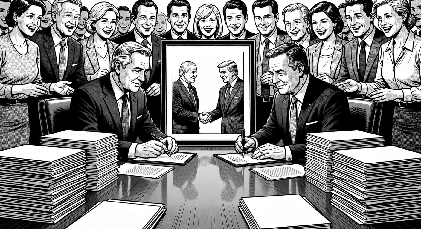 Trump, Xi Sign Trade Deal Consisting Entirely Of Framed Handshake Photo